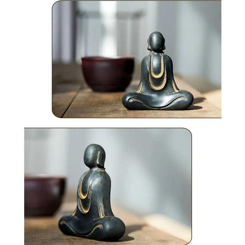 Buddha Stones Buddha tibetano polvere di ferro ruggine statua in resina fusa decorazione da scrivania - Image 20