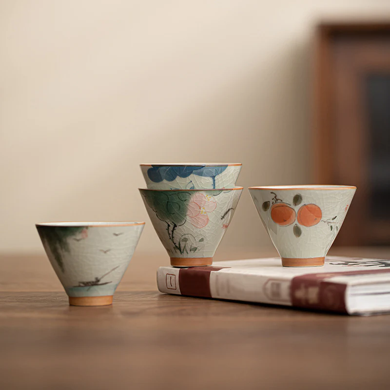 Buddha Stones Cachi Barca Koi Pesce Loto Tazza da tè in ceramica Kung Fu Tazza da tè 50ml - Image 2