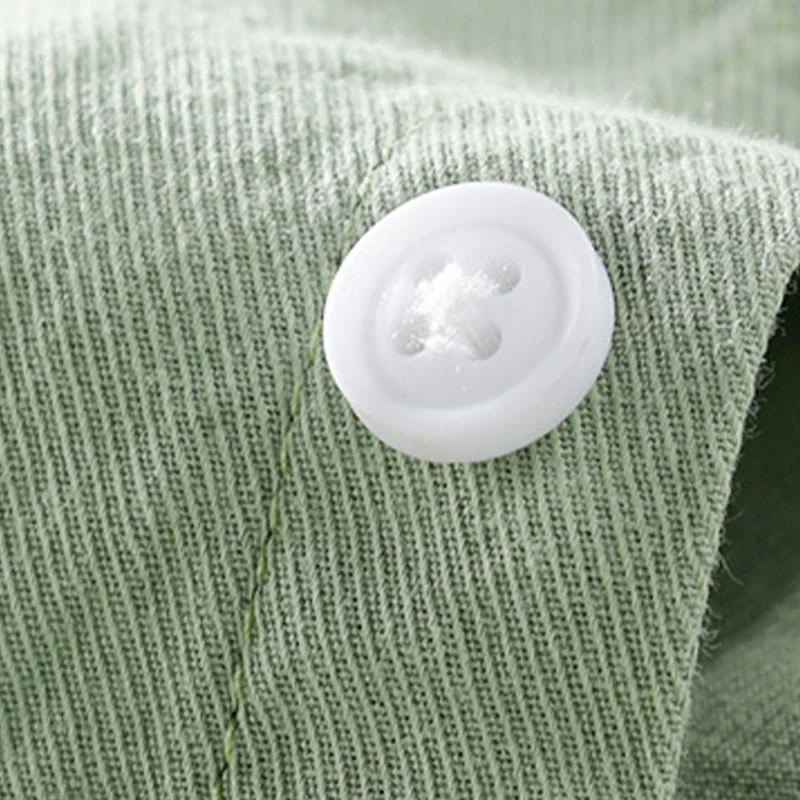 Buddha Stones Camicia estiva da uomo in cotone a maniche corte con bottoni e due tasche decorative - Image 11