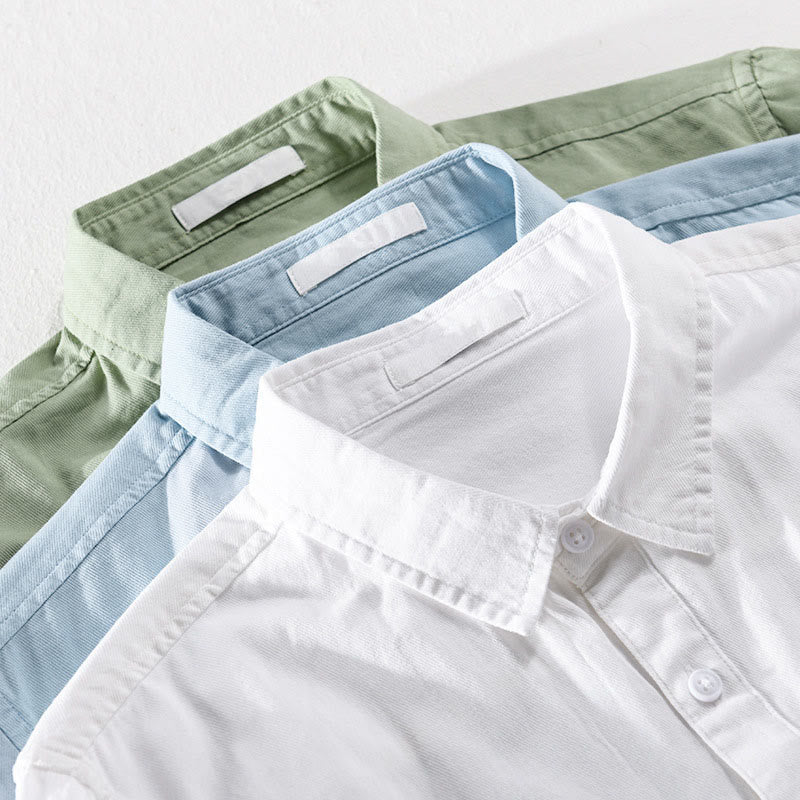 Buddha Stones Camicia estiva da uomo in cotone a maniche corte con bottoni e due tasche decorative - Image 18