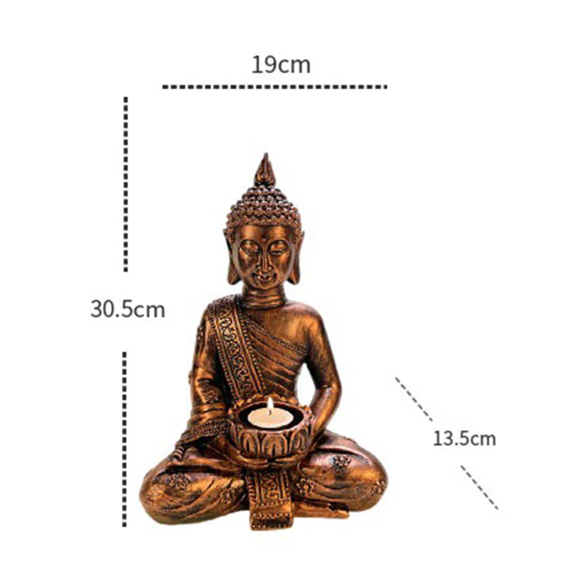 Buddha Stones Candelabro decorativo tibetano con benedizione del Buddha - Image 2