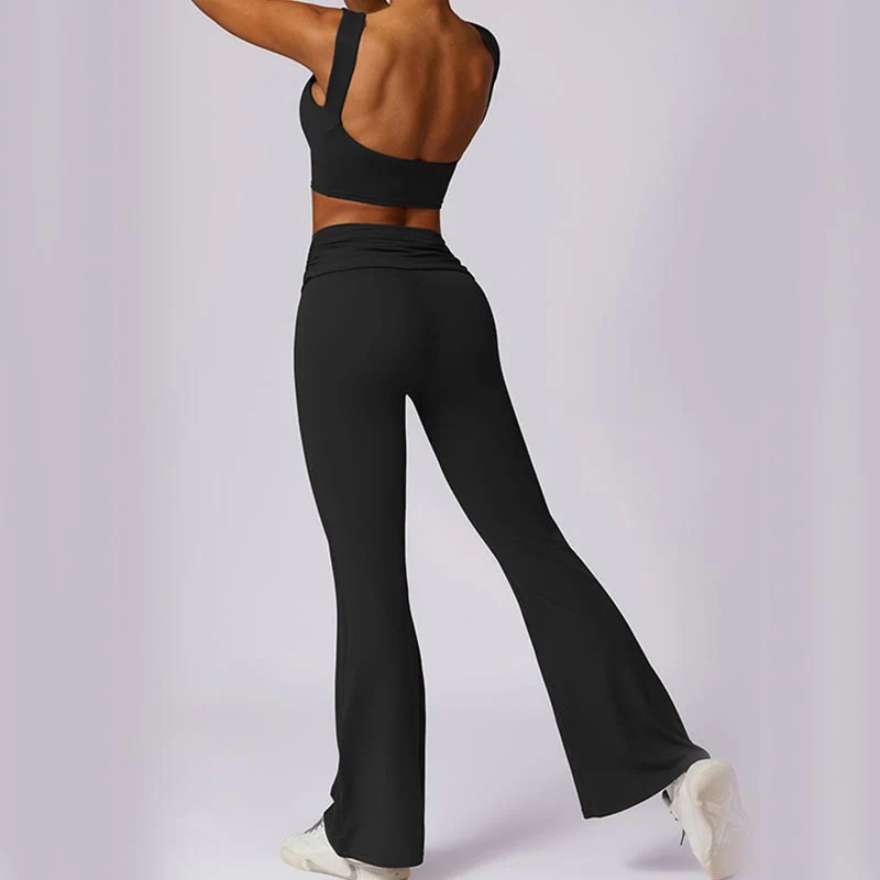 Buddha Stones Canotta senza maniche con spalline e schiena scoperta Reggiseno Pantaloni svasati Sport Fitness Yoga - Image 40