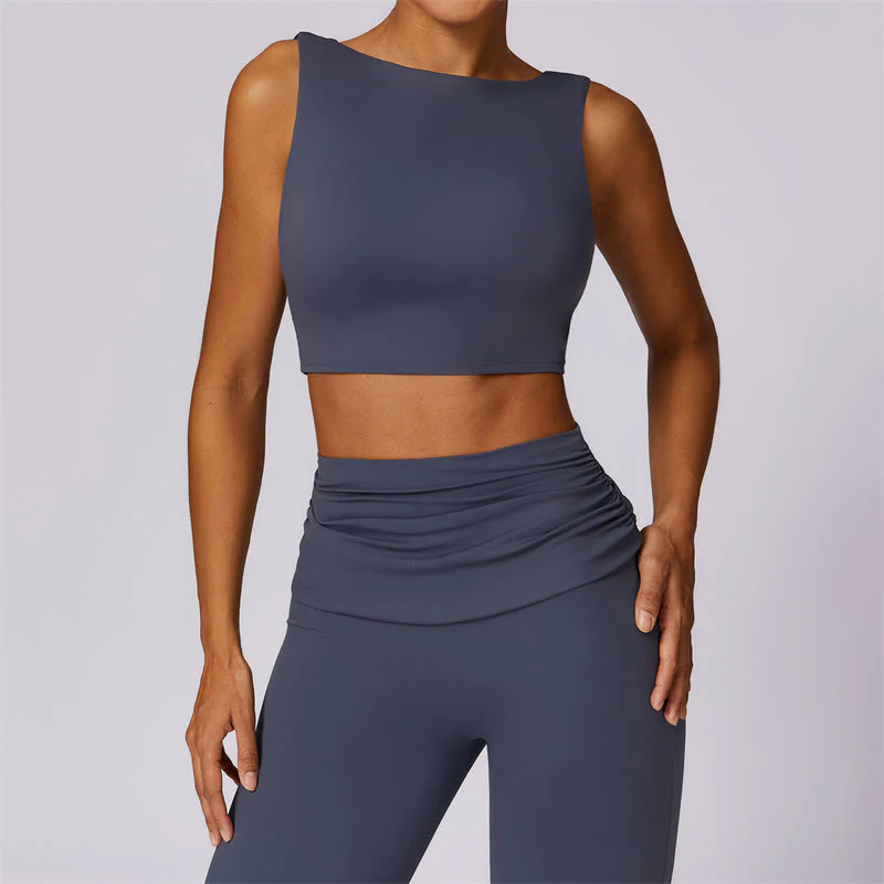 Buddha Stones Canotta senza maniche con spalline e schiena scoperta Reggiseno Pantaloni svasati Sport Fitness Yoga - Image 42