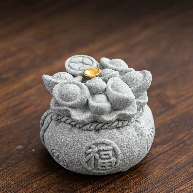 Buddha Stones Carattere cinese Fu Lingotti Bruciatore di incenso curativo Decorazione da scrivania - Image 17