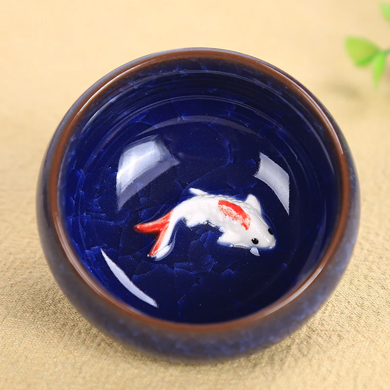 Buddha Stones Carino Koi Fish Tazza da tè in ceramica Kung Fu Tazza da tè Ciotola 45ml - Image 8