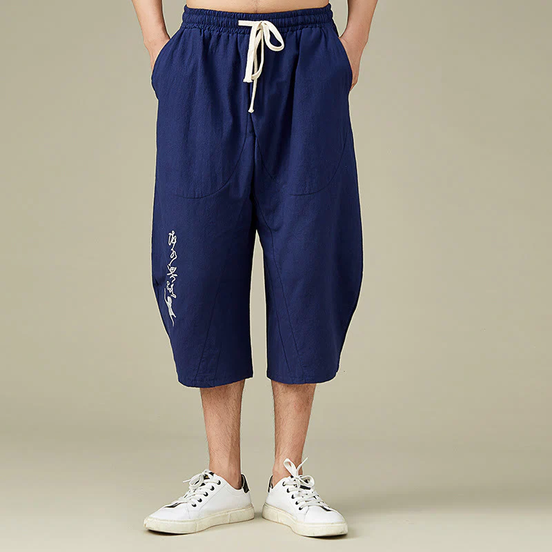Buddha Stones Casual Tinta Unita Uomo Pantaloncini Gamba Dritta Con Tasche Pantaloni Tempo Libero In Cotone Uomo - Image 12