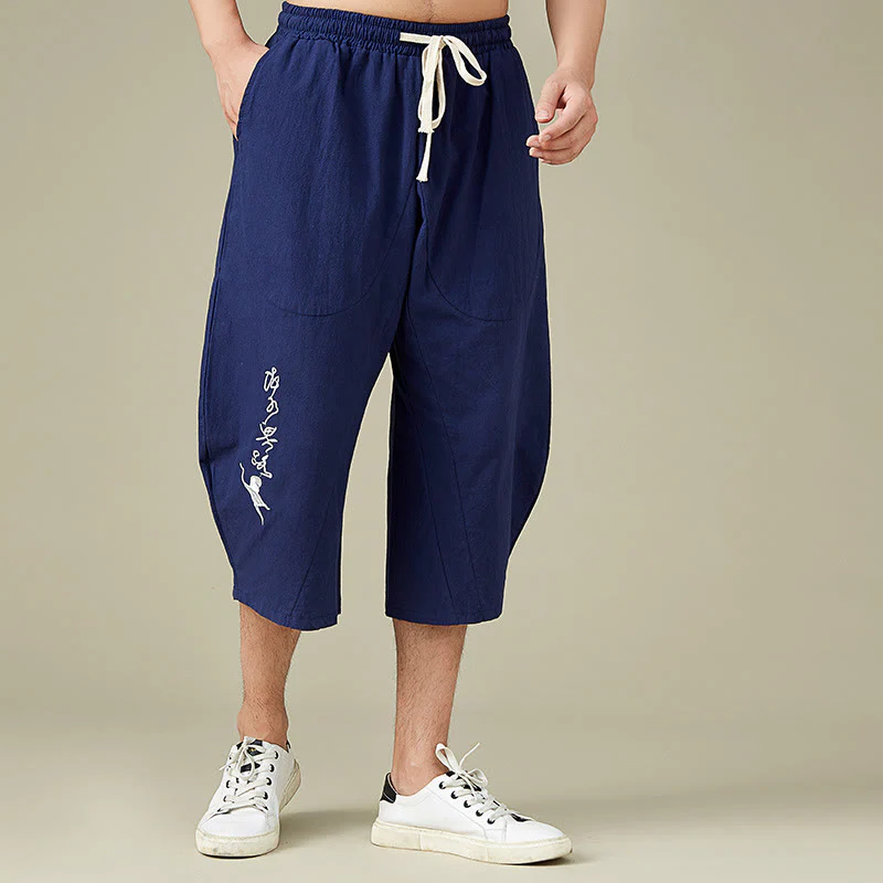 Buddha Stones Casual Tinta Unita Uomo Pantaloncini Gamba Dritta Con Tasche Pantaloni Tempo Libero In Cotone Uomo - Image 13