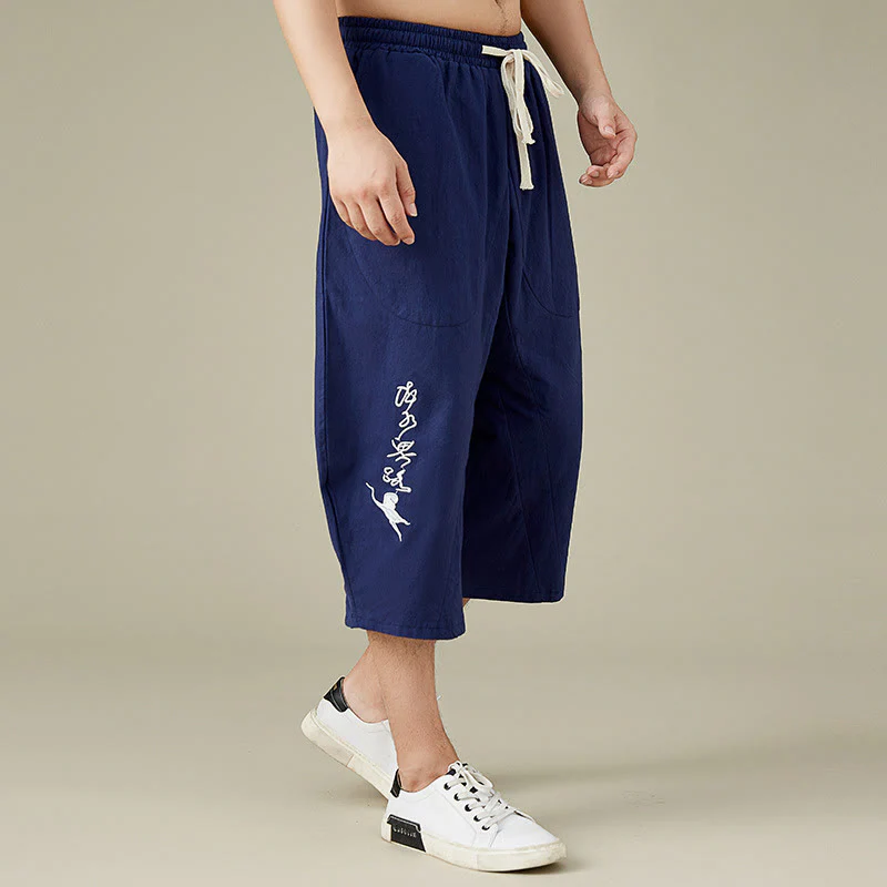 Buddha Stones Casual Tinta Unita Uomo Pantaloncini Gamba Dritta Con Tasche Pantaloni Tempo Libero In Cotone Uomo - Image 14