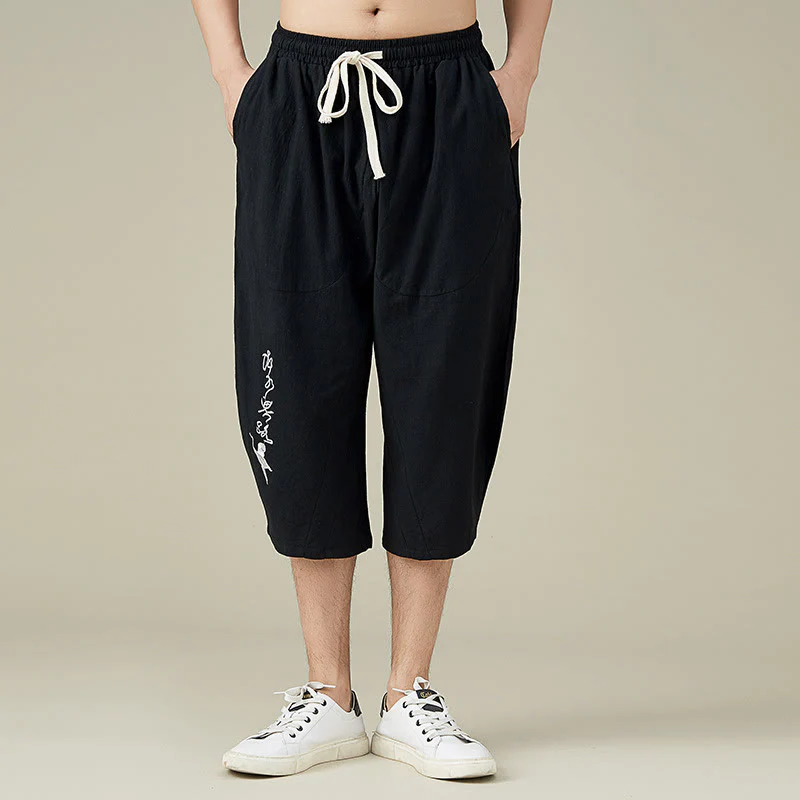 Buddha Stones Casual Tinta Unita Uomo Pantaloncini Gamba Dritta Con Tasche Pantaloni Tempo Libero In Cotone Uomo - Image 6
