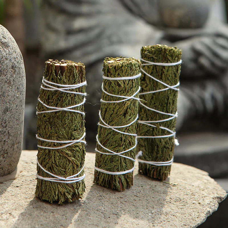 Buddha Stones Cedar Smudge Stick per la pulizia della casa Incenso Meditazione e rituali Bastoncini di cedro Bacchette di incenso - Image 9