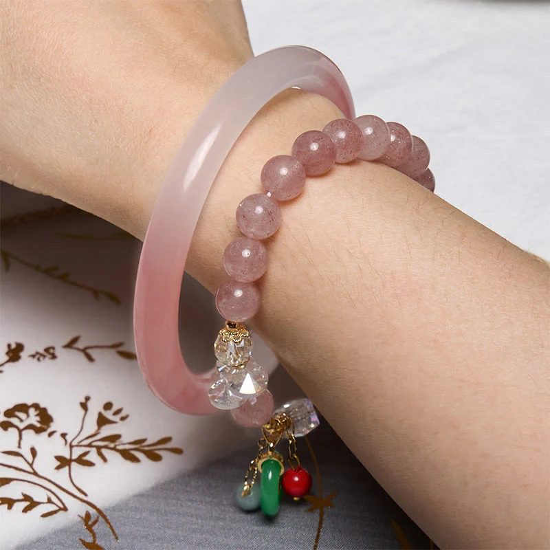 Buddha Stones che attraggono amore e protezione Bracciale rosa Bangle Bundle - Image 3