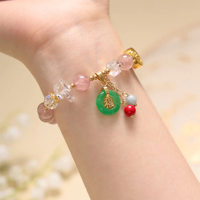 Buddha Stones che attraggono amore e protezione Bracciale rosa Bangle Bundle - Image 6