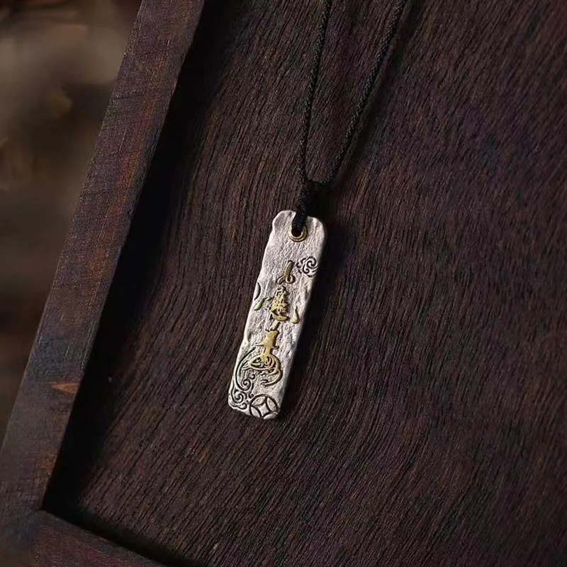 Buddha Stones che creano una fortuna Carattere cinese Moneta di rame Collana pendente Ricchezza