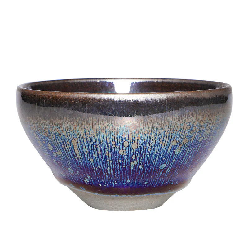 Buddha Stones cinese Jianzhan blu colorato smalto tazza da tè in ceramica Tenmoku Kung Fu tazza da tè con scatola regalo - Image 5