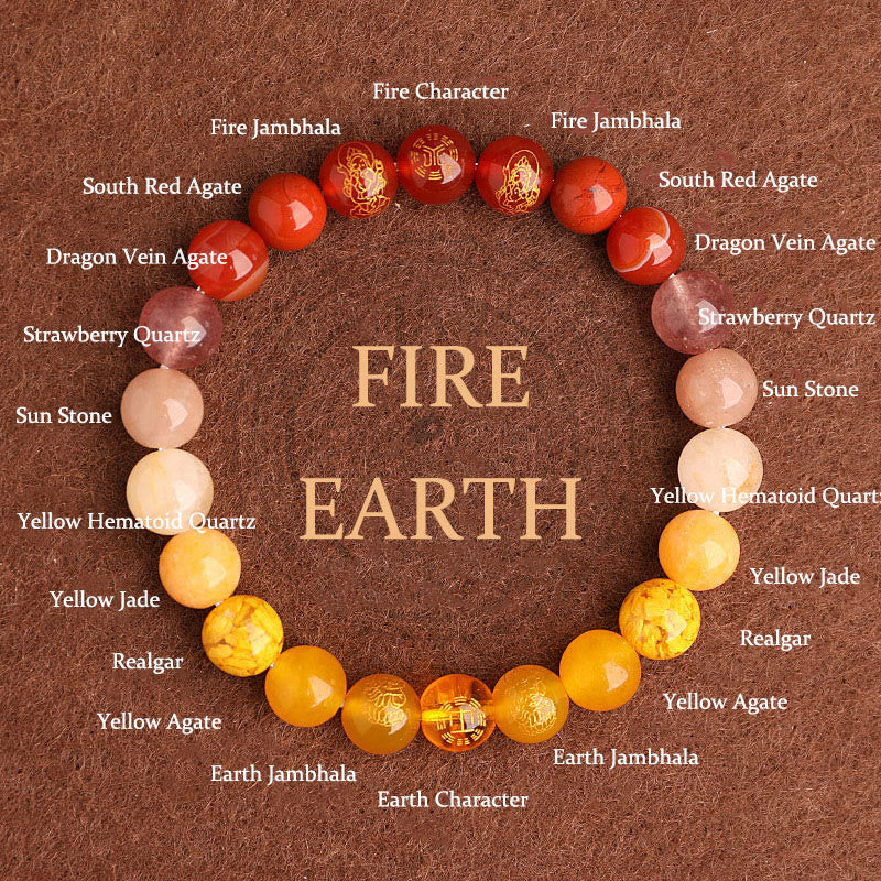 Buddha Stones Cinque Elementi Vari Agata Cristallo Agata Rossa del Sud Quarzo Fragola Pietra del Sole Citrino Braccialetto della Fortuna - Image 11