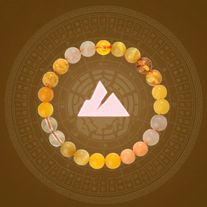 Buddha Stones Cinque Elementi Vari Agata Cristallo Quarzo Rutilato Occhio di Tigre Agata Gialla Citrino Braccialetto della Fortuna - Image 2