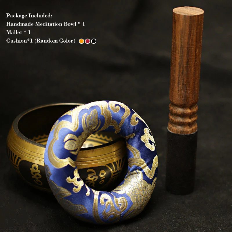 Buddha Stones Ciotola tibetana per la meditazione, realizzata a mano per la guarigione e la consapevolezza, set di ciotole tibetane per il supporto e la protezione - Image 4