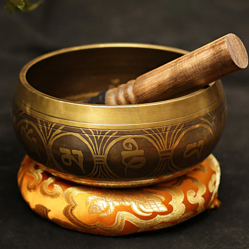 Buddha Stones Ciotola tibetana per la meditazione, realizzata a mano per la guarigione e la consapevolezza, set di ciotole tibetane per il supporto e la protezione - Image 8