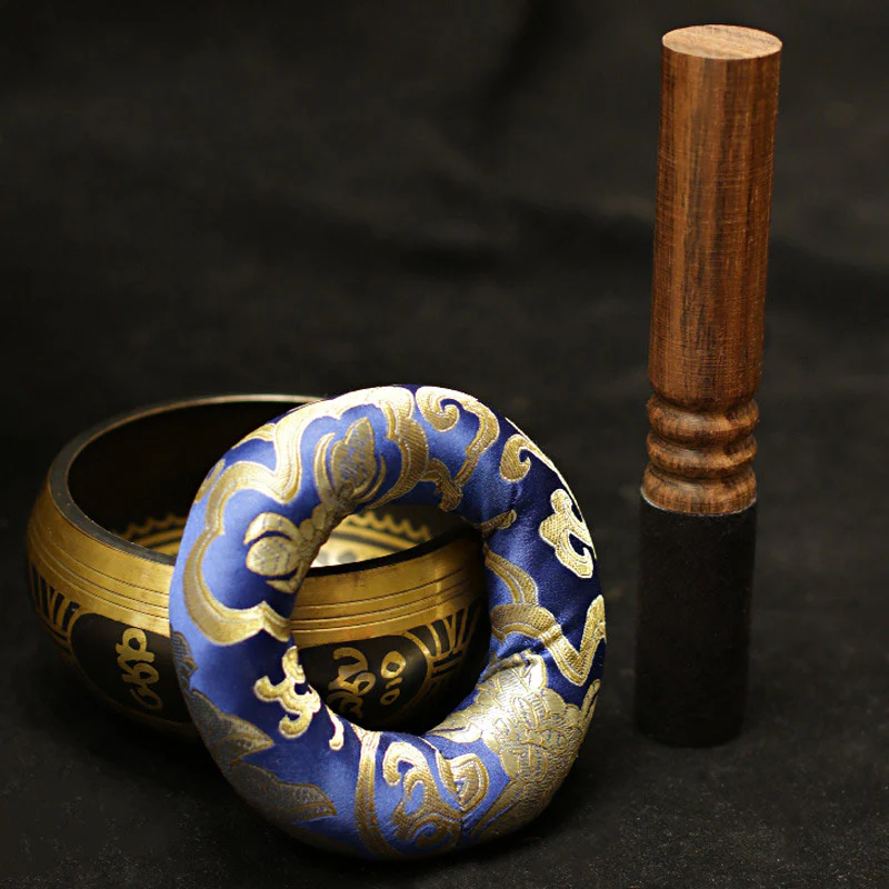 Buddha Stones Ciotola tibetana per la meditazione, realizzata a mano per la guarigione e la consapevolezza, set di ciotole tibetane per il supporto e la protezione - Image 9