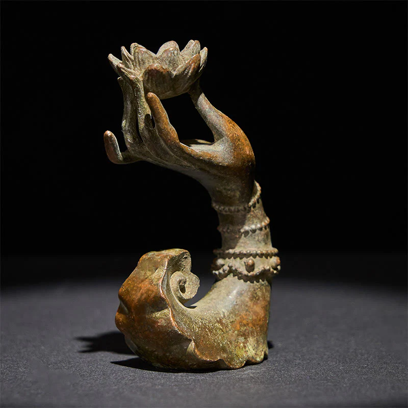 Buddha Stones Classico Buddha Mano di Loto Lega Decorazione per la casa 4,7*2,9*8,4 cm - Image 2
