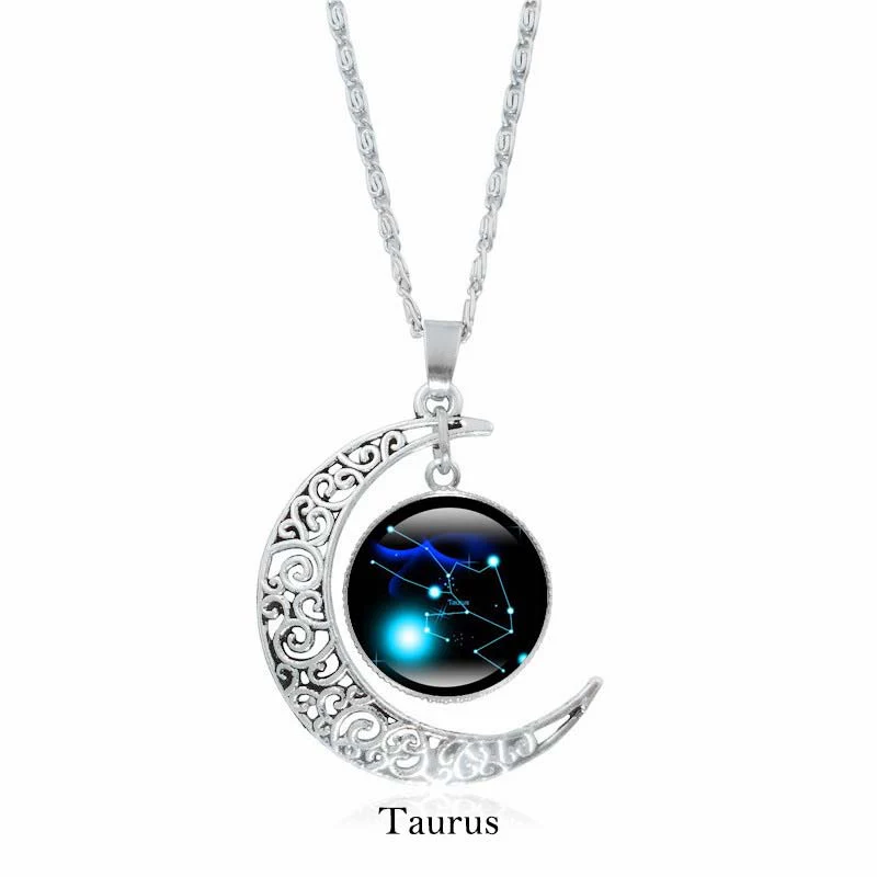 Buddha Stones Collana con ciondolo a catena con 12 costellazioni dello zodiaco e protezione della luna - Image 11
