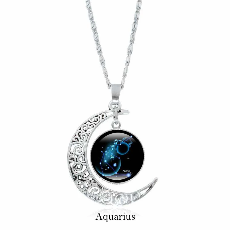 Buddha Stones Collana con ciondolo a catena con 12 costellazioni dello zodiaco e protezione della luna - Image 4