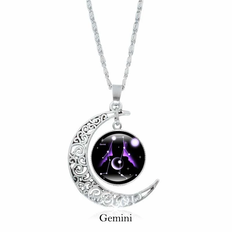 Buddha Stones Collana con ciondolo a catena con 12 costellazioni dello zodiaco e protezione della luna - Image 5