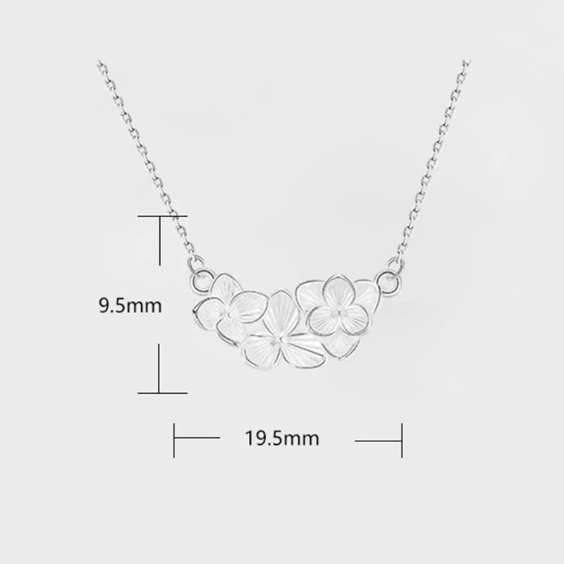 Buddha Stones Collana con ciondolo a forma di fiore in argento sterling 999 con benedizione - Image 6