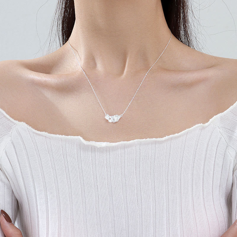Buddha Stones Collana con ciondolo a forma di fiore in argento sterling 999 con benedizione - Image 8