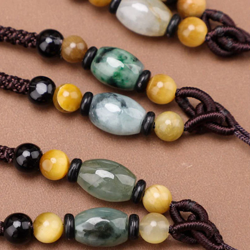 Buddha Stones Collana con ciondolo in corda con carattere Fu in ottone e rame - Image 3