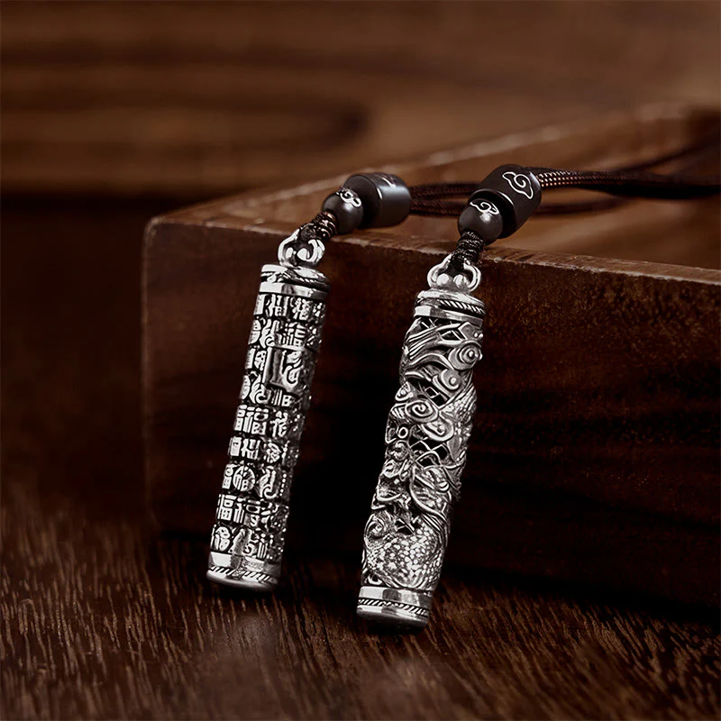Buddha Stones Collana con ciondolo in rame Fu con motivo a drago e simbolo dell'equilibrio - Image 11