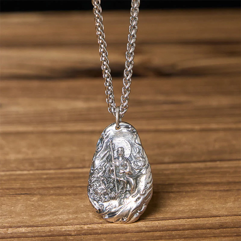 Buddha Stones Collana con ciondolo in rame Kṣitigarbha Dizang Bodhisattva Compassione - Image 10