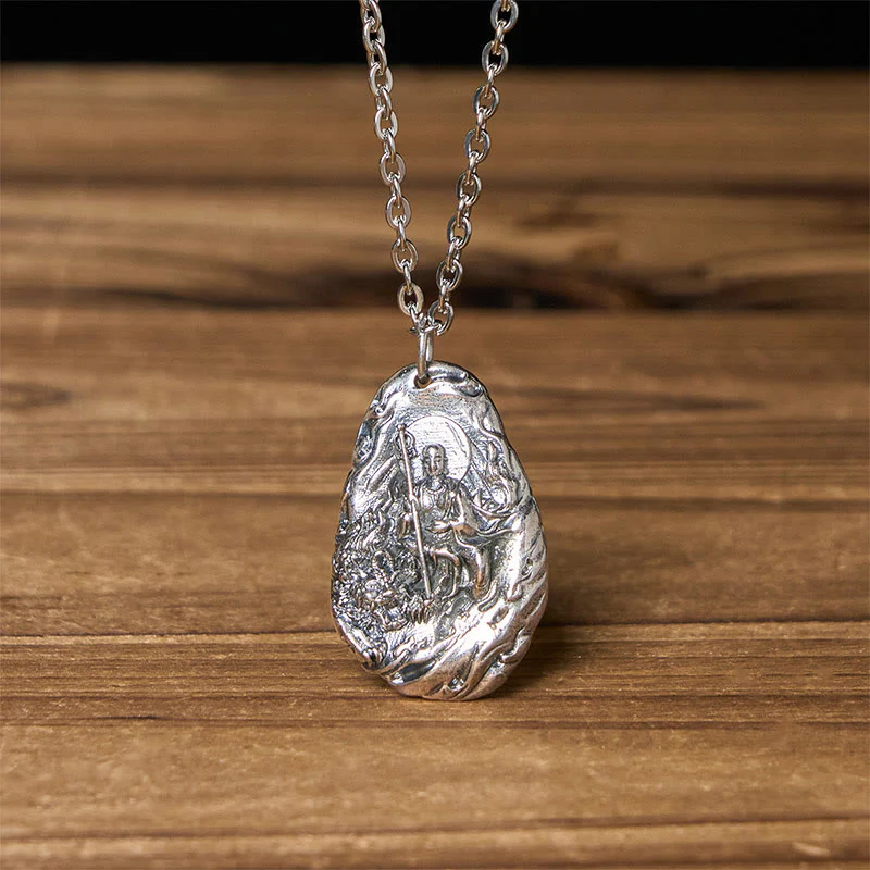 Buddha Stones Collana con ciondolo in rame Kṣitigarbha Dizang Bodhisattva Compassione - Image 2