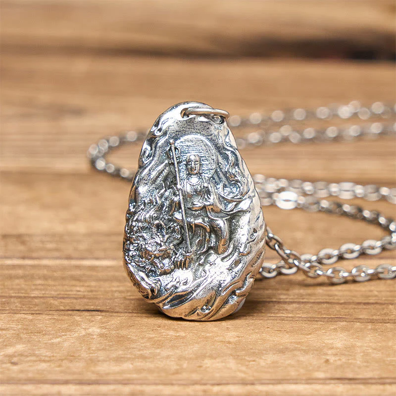 Buddha Stones Collana con ciondolo in rame Kṣitigarbha Dizang Bodhisattva Compassione - Image 3