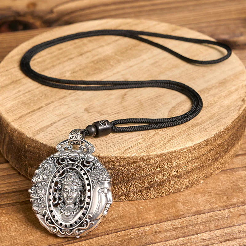 Buddha Stones Collana con ciondolo Serenity in rame con motivo Buddha e diavolo - Image 10