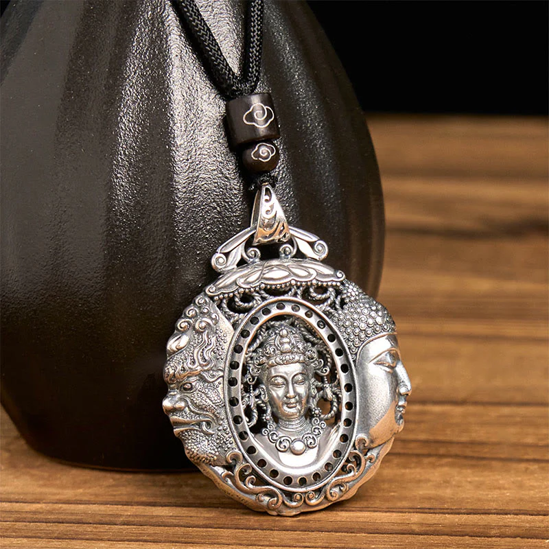 Buddha Stones Collana con ciondolo Serenity in rame con motivo Buddha e diavolo - Image 11