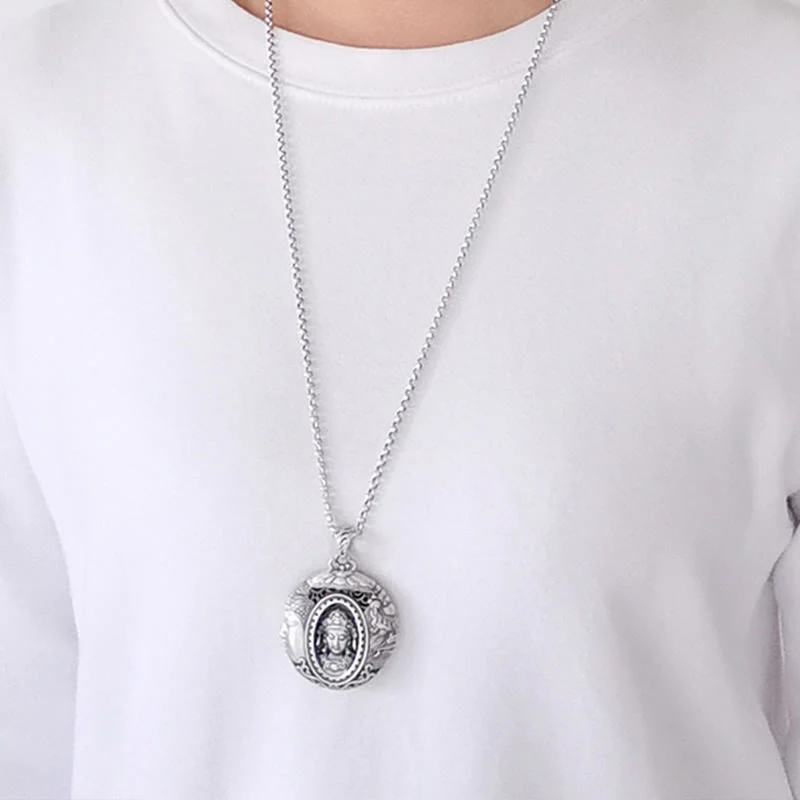 Buddha Stones Collana con ciondolo Serenity in rame con motivo Buddha e diavolo - Image 4