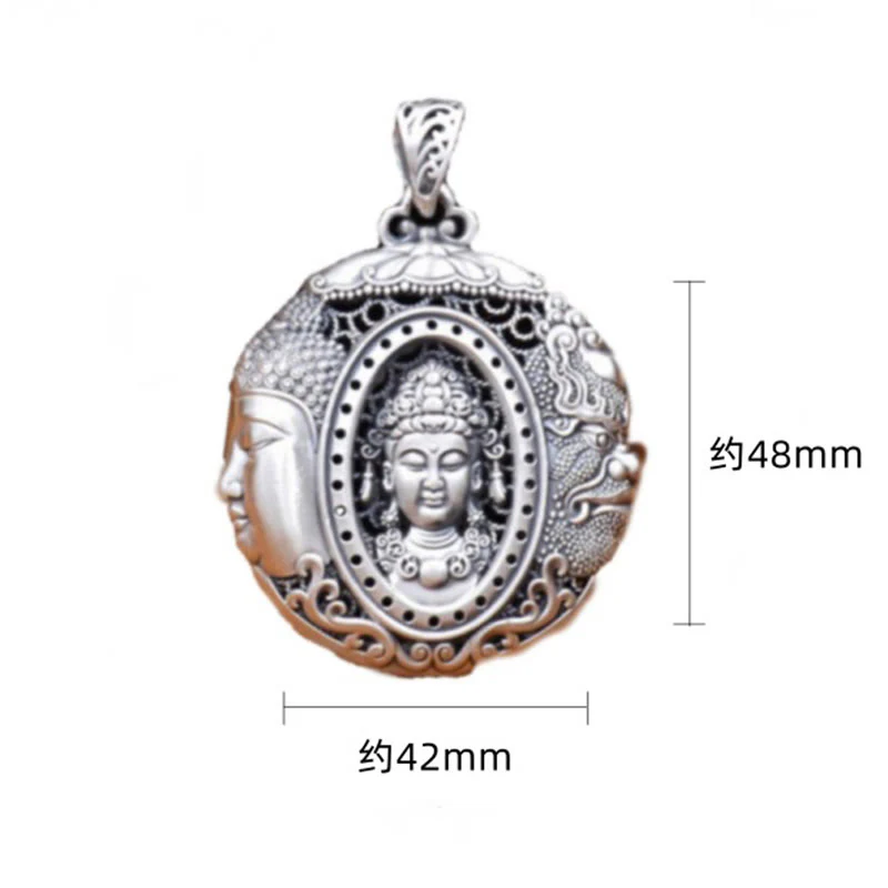 Buddha Stones Collana con ciondolo Serenity in rame con motivo Buddha e diavolo - Image 5