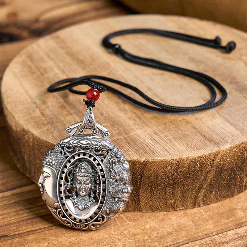 Buddha Stones Collana con ciondolo Serenity in rame con motivo Buddha e diavolo - Image 8