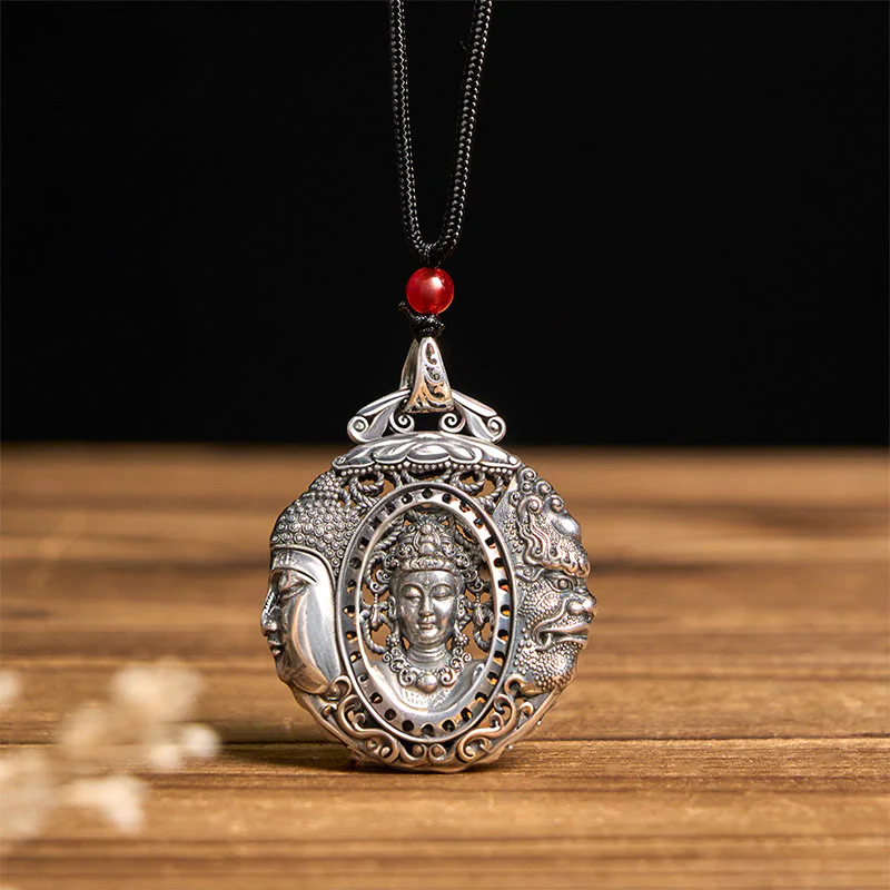 Buddha Stones Collana con ciondolo Serenity in rame con motivo Buddha e diavolo - Image 9