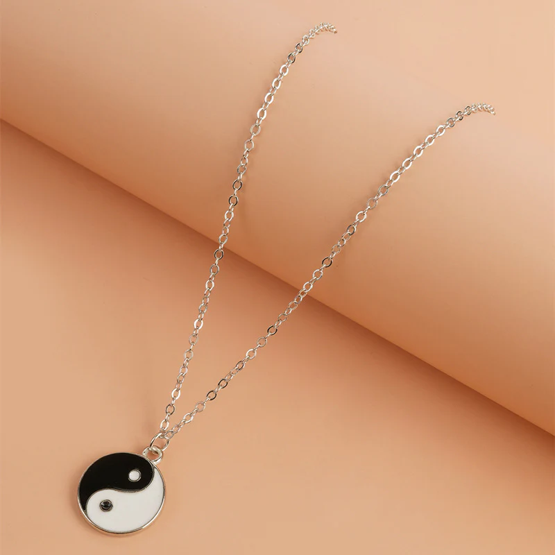 Buddha Stones Collana con ciondolo Yin Yang Armonia Equilibrio 2 pezzi - Image 2