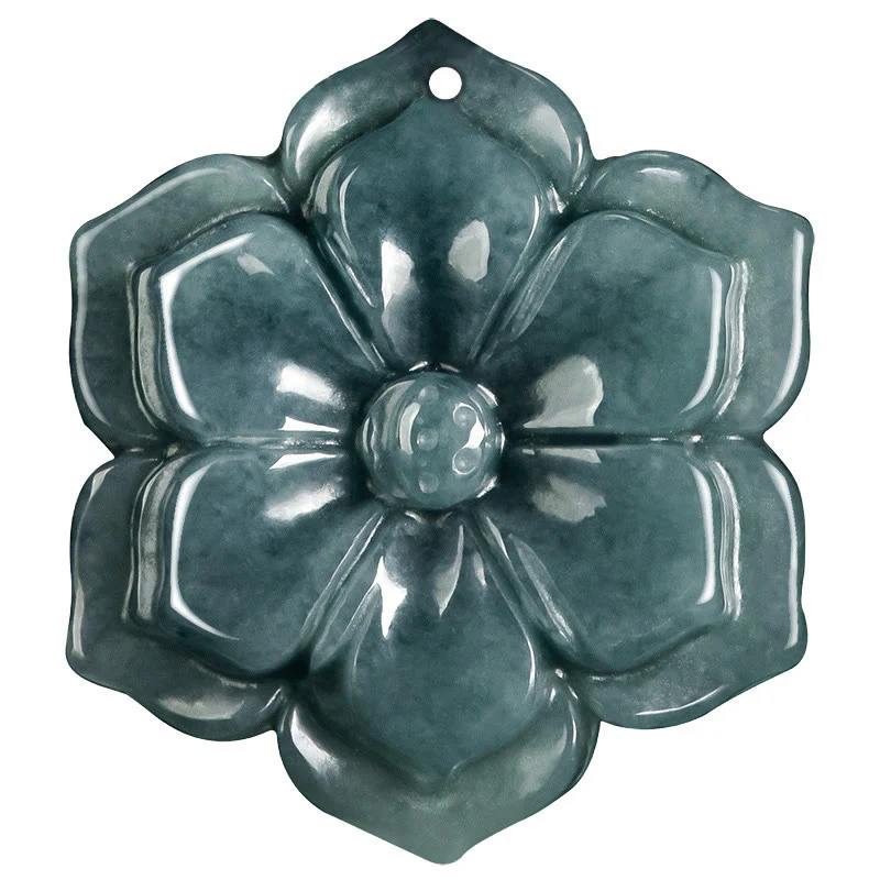 Buddha Stones Collana con pendenti della prosperità in giada con fiori di pesco - Image 7