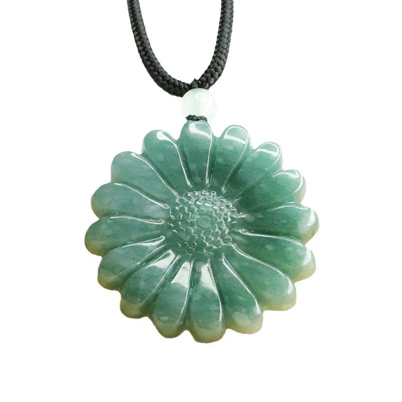 Buddha Stones Collana con pendenti di giada e girasole "Abbondanza" - Image 8