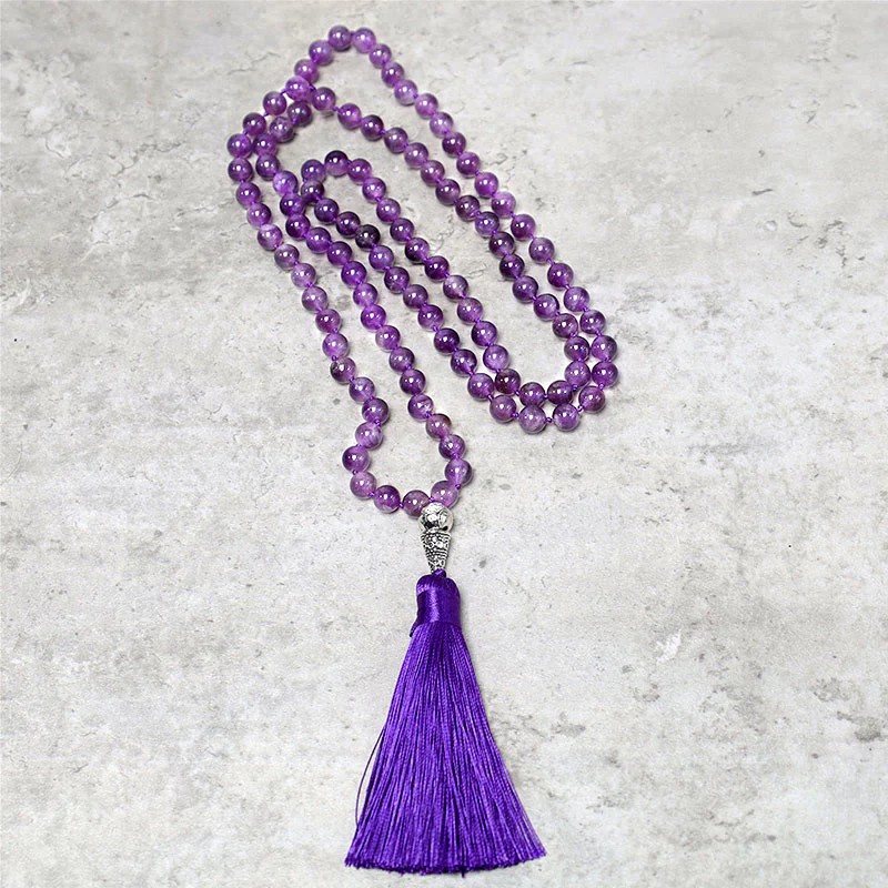 Buddha Stones Collana di perle tibetane 108 Mala, collana di perle di preghiera per meditazione yoga - Image 2