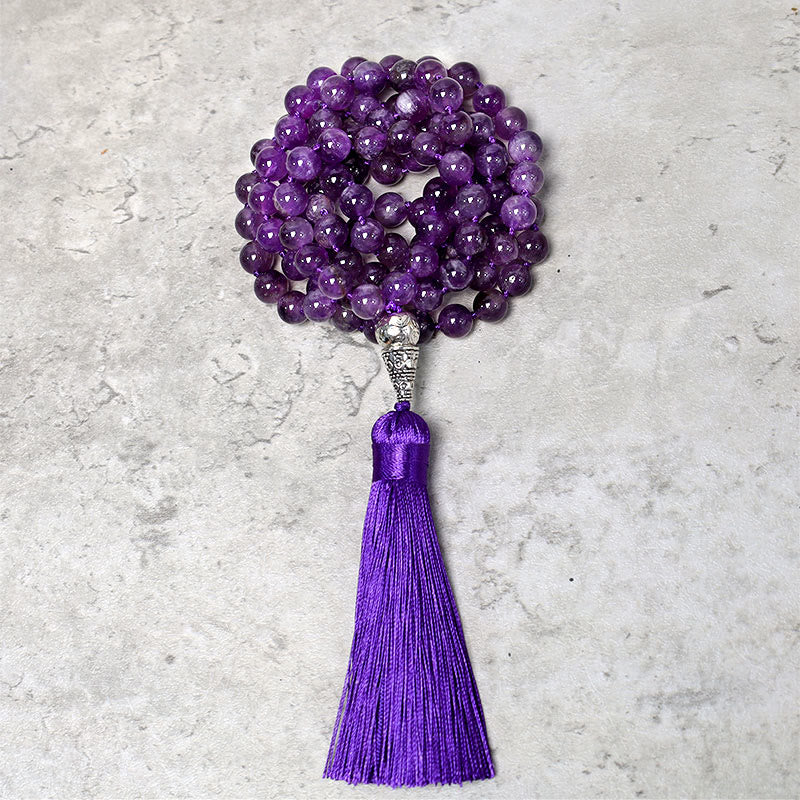 Buddha Stones Collana di perle tibetane 108 Mala, collana di perle di preghiera per meditazione yoga - Image 4