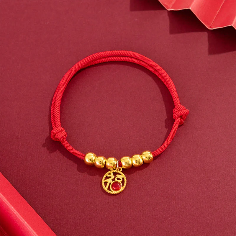 Buddha Stones Collare regolabile per cani e gatti con perline rosse e scritta Yuanbao Fu, simbolo di protezione per animali domestici. - Image 10