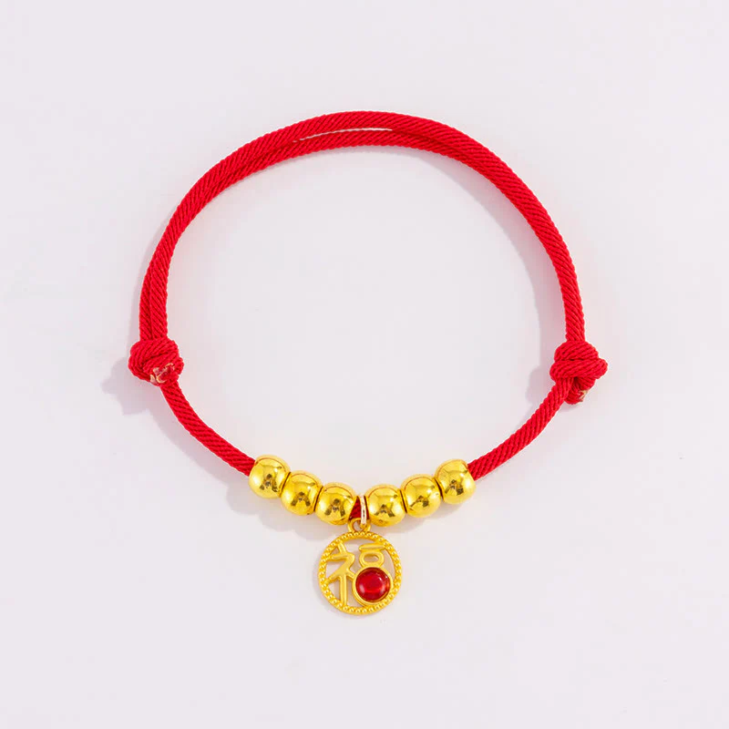 Buddha Stones Collare regolabile per cani e gatti con perline rosse e scritta Yuanbao Fu, simbolo di protezione per animali domestici. - Image 11