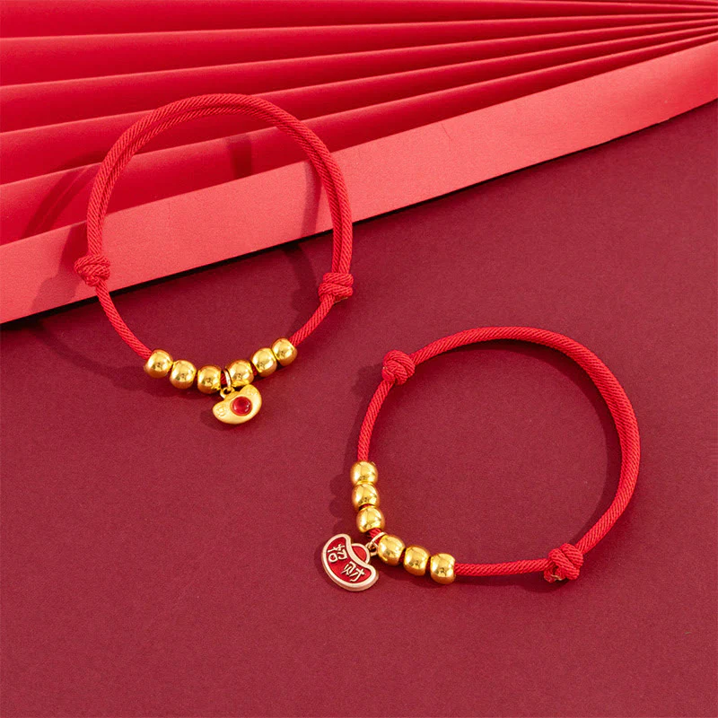 Buddha Stones Collare regolabile per cani e gatti con perline rosse e scritta Yuanbao Fu, simbolo di protezione per animali domestici. - Image 15