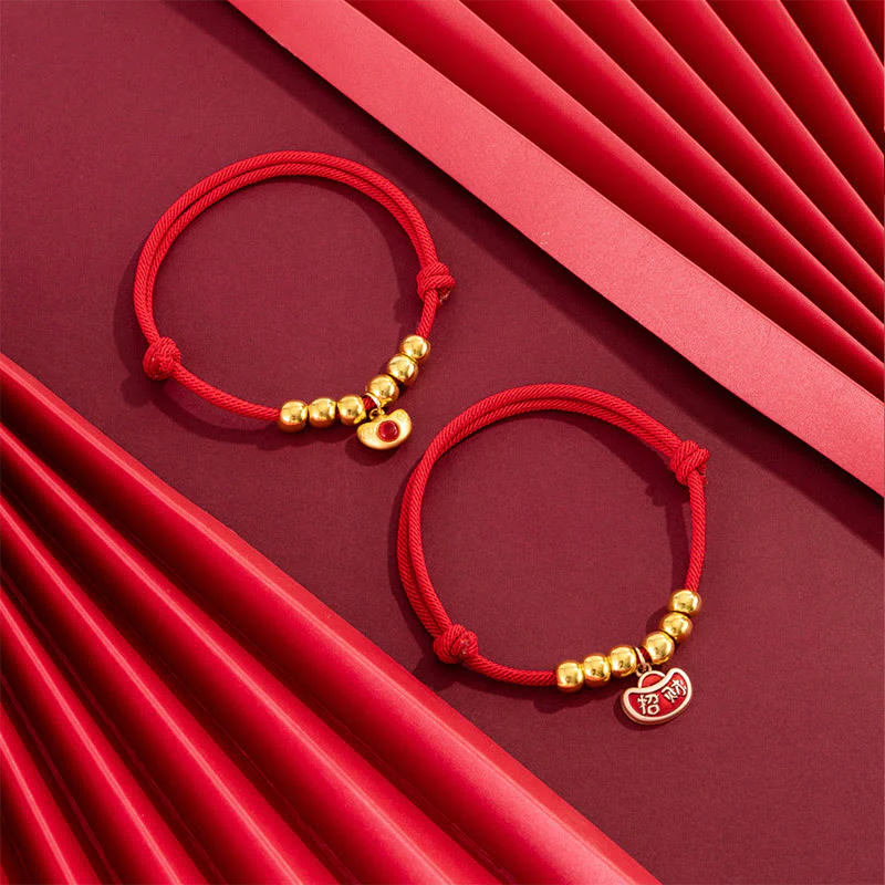 Buddha Stones Collare regolabile per cani e gatti con perline rosse e scritta Yuanbao Fu, simbolo di protezione per animali domestici. - Image 17