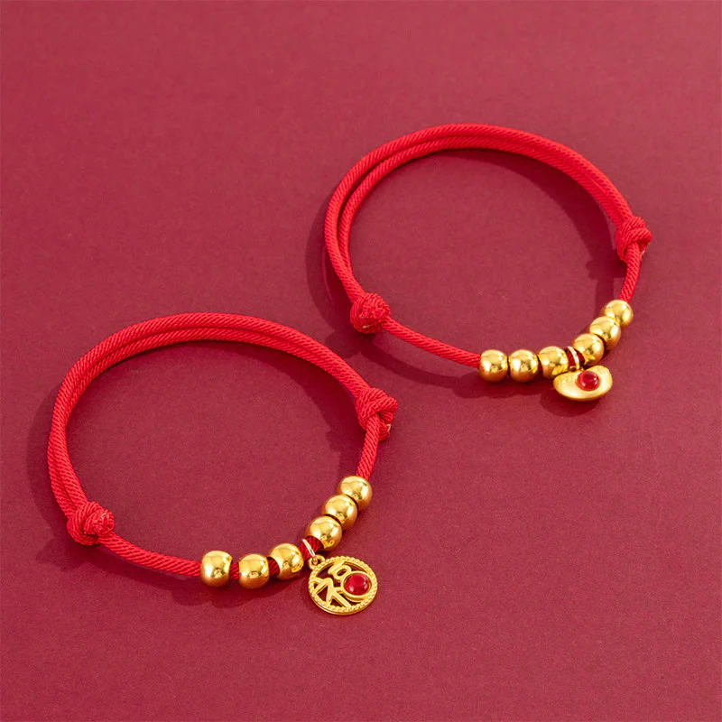 Buddha Stones Collare regolabile per cani e gatti con perline rosse e scritta Yuanbao Fu, simbolo di protezione per animali domestici. - Image 18